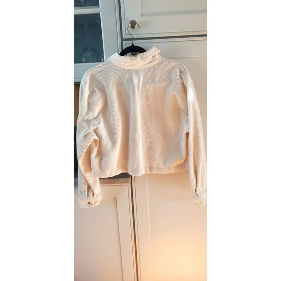 Industry Cream White Corduroy Zip Jacket Lightweight Large - Picture 5 of 7